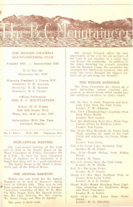 The B.C. Mountaineer 1925 October cover